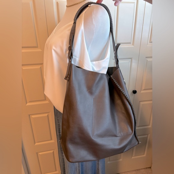 Allsaints BOHO, TOTE, BROWN-ISH, POUCH, BEAUTIFUL stitch DETAIL, LARGE! - Picture 1 of 14